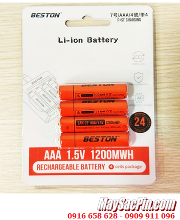 Beston 3AN-32/1200mWh, Pin sạc Lithium Li-ion 1.5v 3AN-32 (AAA 1200mWh =800mAh) /Vỉ 4 viên